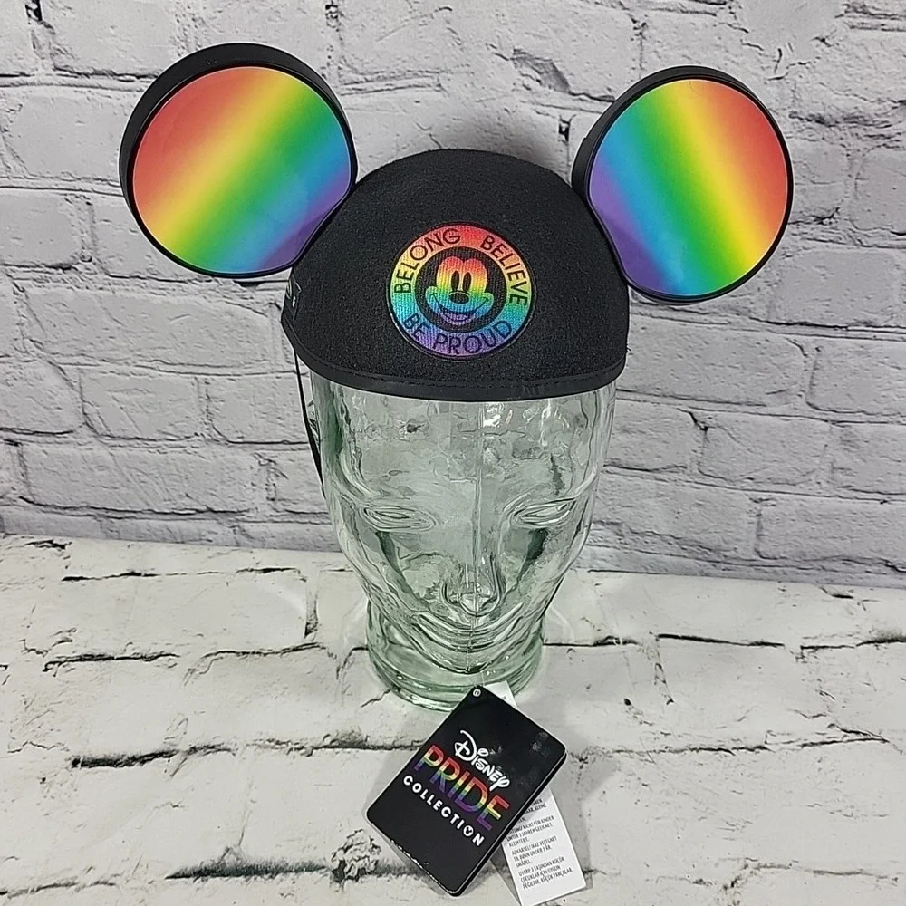Disney Pride Collection Mickey Ears Rainbow Hat Adult One-Size NWT Be Proud LGBT
